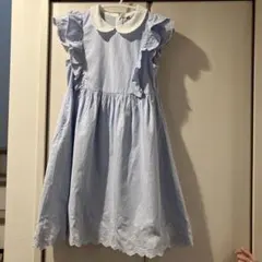 水色フリル付きワンピース150