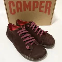 未使用】【極美品】CAMPER ブラウンレザー ローファー スニーカー 