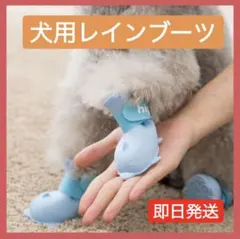【ブルー・M】犬用レインブーツ お散歩用靴  ドッグシューズ 肉球保護 暑さ対策