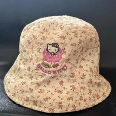 [희귀] 헬로키티 아기 모자 사이즈 52cm 산리오 바케하 핑크 꽃무늬