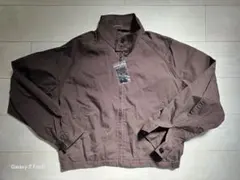 【新品】ユニクロU　コットンブレンドショートブルゾン（L・ダークブラウン）