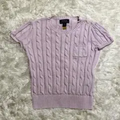 【美品】POLORALPHLAURENケーブルニット半袖トップス120