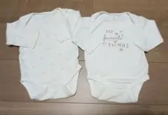 70サイズ 長袖ロンパース 2枚