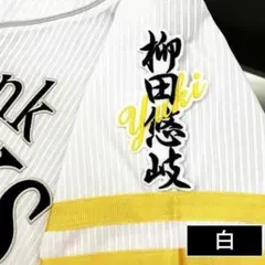 ソフトバンク ホークス 柳田悠岐 刺繍ワッペン 5点セット 【白】【黄】筆記体 ソフトバンク ホークス 柳田悠岐 刺繍ワッペン 5点セット 【白】【黄