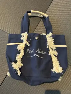 Kahiko フリンジトートバッグ ネイビーのサムネイル