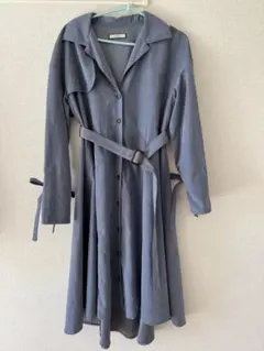 jouetie 2WAY トレンチロングワンピース ブルーグレー