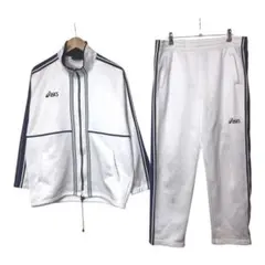 アシックス　ジャージ　上下セットアップ　刺繍　ワンポイント　日本製　M