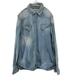 HERITAGE STONE デニムシャツ（M）ヴィンテージ加工 ウエスタン長袖のサムネイル