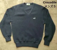 【Crocodile】 メンズＳ ネイビー Vネックニット