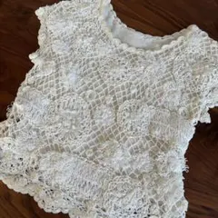 トマツブティック⭐︎華やかなフレンチスリーブニット⭐︎クリーニング済のサムネイル