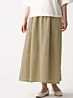 無印　フレンチリネンギャザースカート　Lサイズ