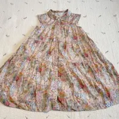 TOCCA バレエシューズ柄ワンピース ノースリーブ 160cm 美品 