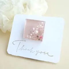 ✾ ヘアゴム ✾ドライフラワー レジン ハンドメイド スクエア お花畑
