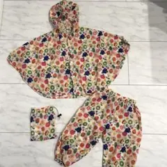 Solby ベビーレインコート ポンチョ パンツ セット 100cm 雨具