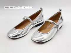 シルバー フラットシューズ