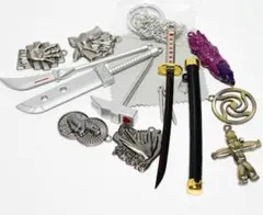 キーホルダー　セット　呪術廻戦　虎杖悠仁 　伏黒恵　薙刀剣　11種【リボン袋付】