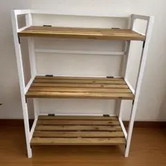 木製　salut! オールドウッド 折りたたみ ３段ラック　インテリア雑貨　棚