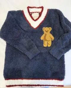 GELATO PIQUE クマ刺繍 Vネックルームウェア