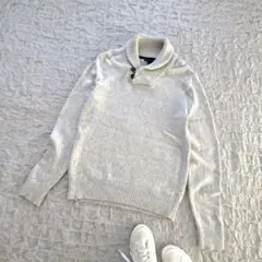 メンズ　ニット　バナナリパブリック　グレー　S ショールカラー