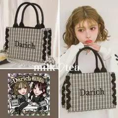 Darich 白黒 チェック トートバッグ ノベルティ ダーリッチ darich チェックミニトートバッグ ノベルティ トート