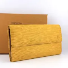 【良品・箱付き】ルイヴィトン エピ　ポルトフォイユサラ 二つ折り財布 イエロー