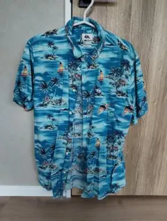Quiksilver アロハシャツ 半袖 ブルー Sのサムネイル