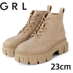 GRL トラックソールレースアップブーツ ベージュ 23cm レディースのサムネイル