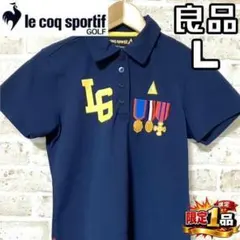 【早い者勝ち✨】ルコックゴルフ レディース 半袖 ポロシャツ L ネイビー系のサムネイル