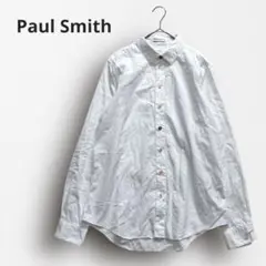 Y7422【ポールスミス】長袖デザインシャツ カラフルボタン シンプル 白 L