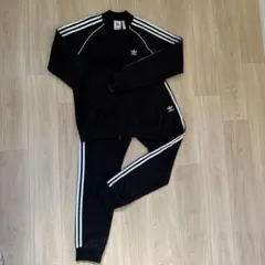 adidas ブラック ジャージ 上下セット