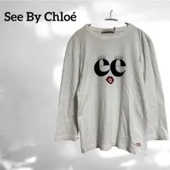 【See By Chloé】アイモチーフ 長袖Tシャツ ロゴ刺繍 綿100%