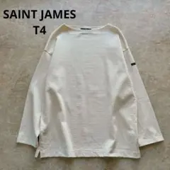 美品 セントジェームス ウェッソン ソリッド エクル キナリ サイズ4