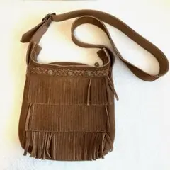 MINNETONKA フリンジショルダーバッグ ブラウン 本革