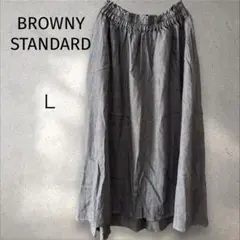 BROWNY STANDARD＊チェック スカート 【L】グレー系 ウエストゴムのサムネイル