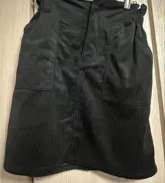 コーデュロイミニスカート ブラック