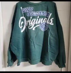 RODEO CROWNS グリーン オーバーサイズ トレーナー