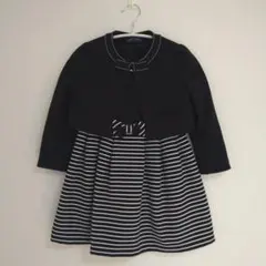 女の子フォーマルジャケットとストライプドレスセット 115cm