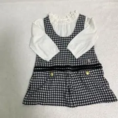 ミキハウス　ワンピ　90 トップス　ユニクロ　チェック　千鳥格子