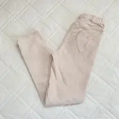 プチバトー　薄ピンクコーデュロイ　ハートポケット　パンツ