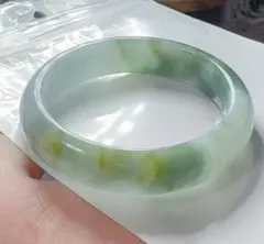 翡翠バングル 帝王緑 飄花翡翠バングル ヒスイ 天然翡翠 高品質 透明感