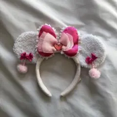 ディズニー ミニー カチューシャ イヤリング ホワイト 白