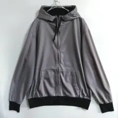 ★A180　no boundaries　トラックパーカ　M　銀灰　US古着