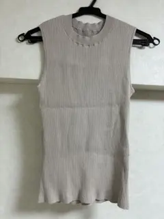 【中古品】　Apuweiser-riche　ノースリーブ　ニット　ピンクベージュ