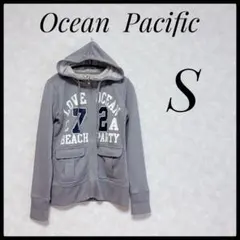 Ocean Pacific プリントジップアップパーカー　グレー S