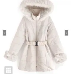 GRL ベルト付きファーダウンコート[kd13] アイボリー