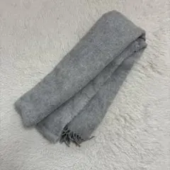 【マフラー・ほぼ新品】フリンジ付きマフラー 無印良品 ウール100%