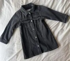 ZARA ブラックデニムワンピース 長袖　98cmのサムネイル
