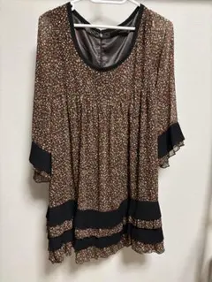 xaja フラワープリント 花柄　五分袖チュニック