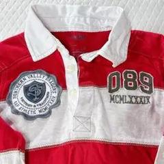babyGap 赤白 ストライプ ポロシャツ　95