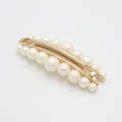 バレッタ コットンパール バナナクリップ 韓国